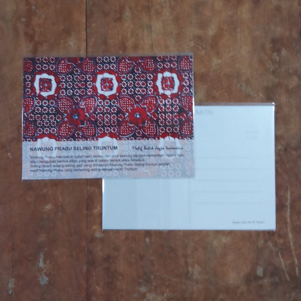

KARTU POS BATIK INDONESIA POSTCARD MOTIF BATIK KAWUNG PRABU SELING TRUNTUM ISI 8 LEMBAR BISA CAMPUR MOTIF LAIN
