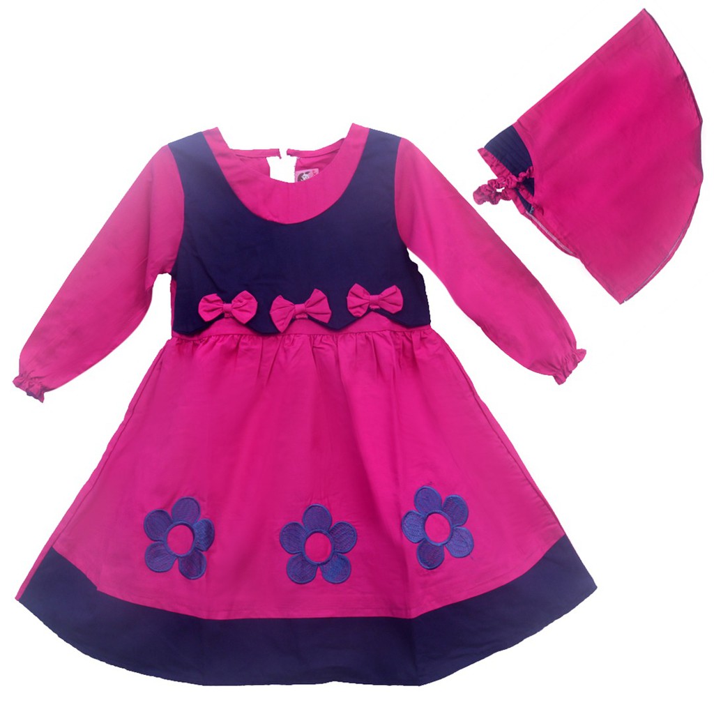 Two mix Dress Anak Muslim- Baju Muslim Anak - Gamis Muslim Anak - Baju Anak Muslim - Gamis anak 2626-1