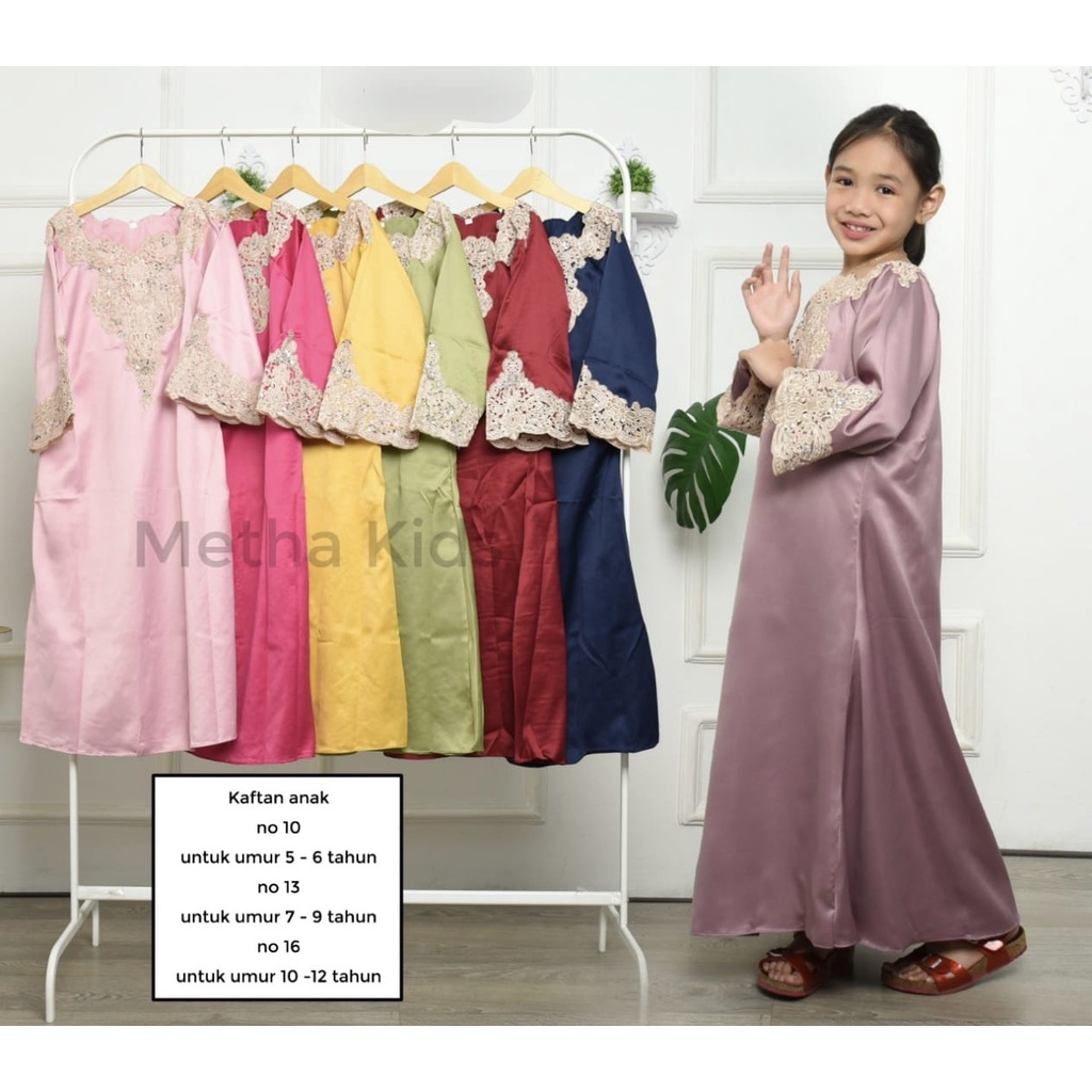 KAFTAN ANAK BAHAN SATIN MAXMARA/ GAMIS PAYET ANAK MEWAH