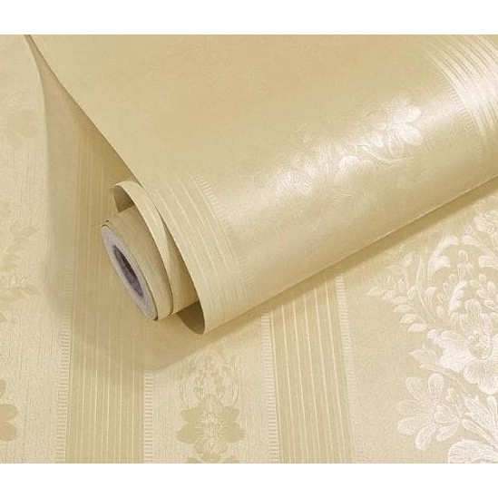 WALLPAPER DINDING/STICKER WALL MOTIF POLOS EMBOS GOLD