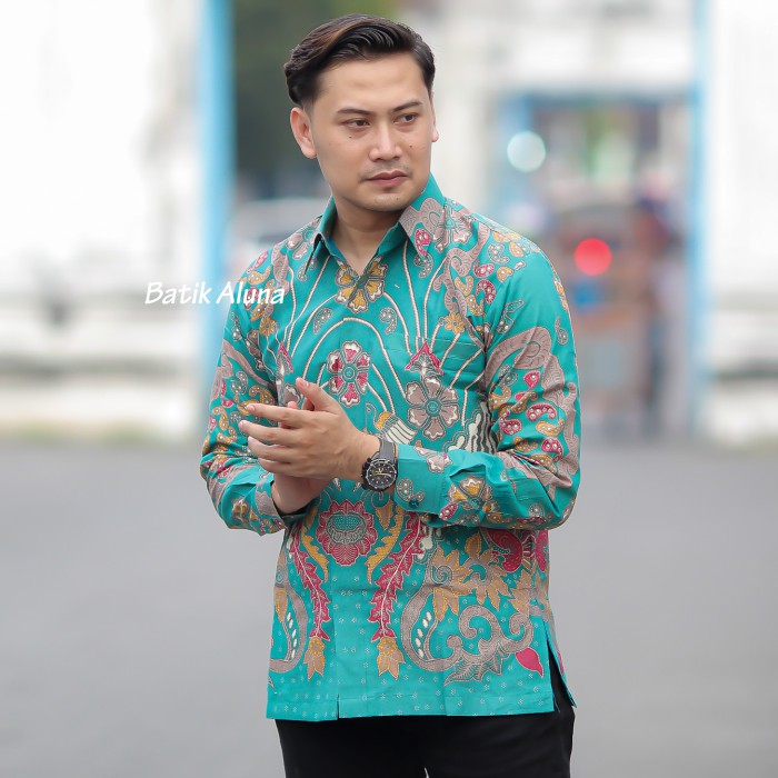 Batik pria lengan panjang Kemeja Atasan Baju batik pria laki laki lengan panjang premium cowok solo