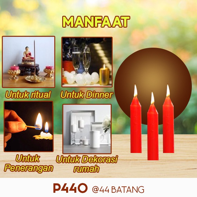 Lilin Batang Sembahyang Sukhavati P440 Merah