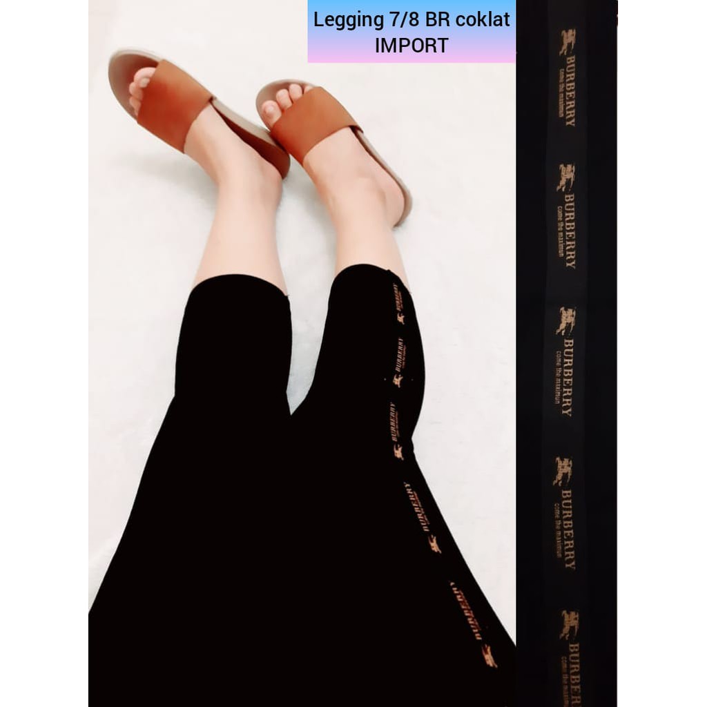 NEW LEGGING IMPORT 7/8 BURBERY COKLAT/LEGGING MURAH