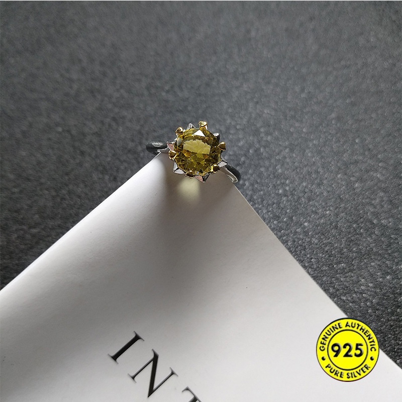 Pt950 Cincin Model Terbuka Desain Delapan Hati Hias Berlian Warna Kuning Untuk Wanita