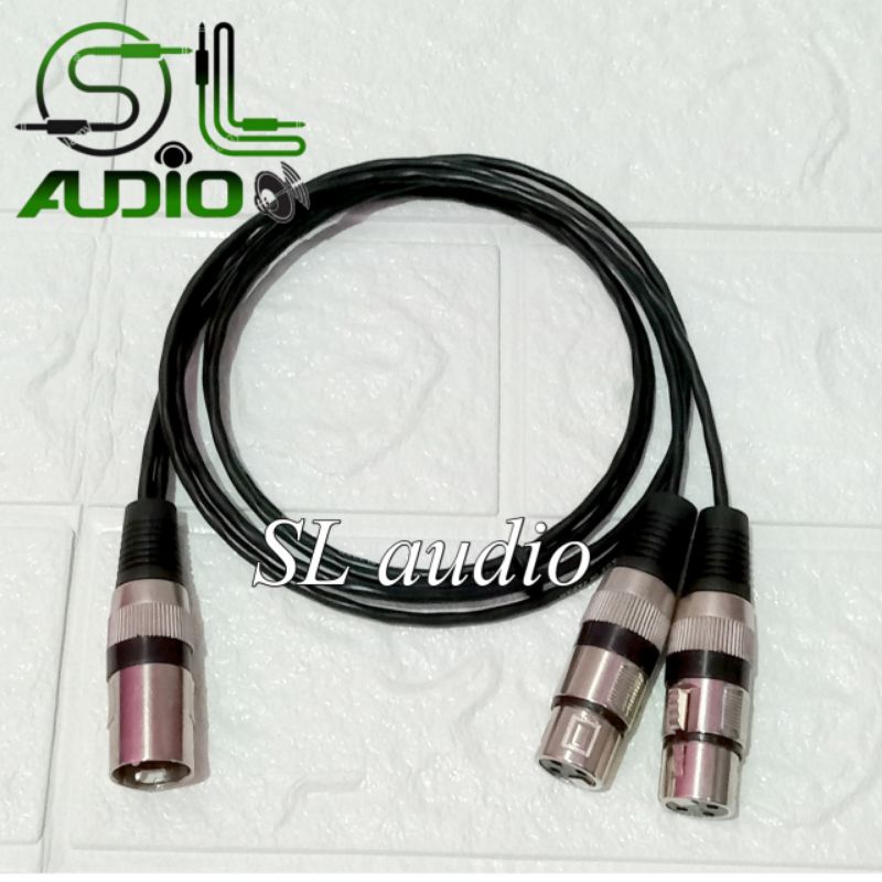 Kabel Cabang XLR Male To 2 XLR Female Splitter Canon XLR Male To 2 XLR Female kabel Canare original