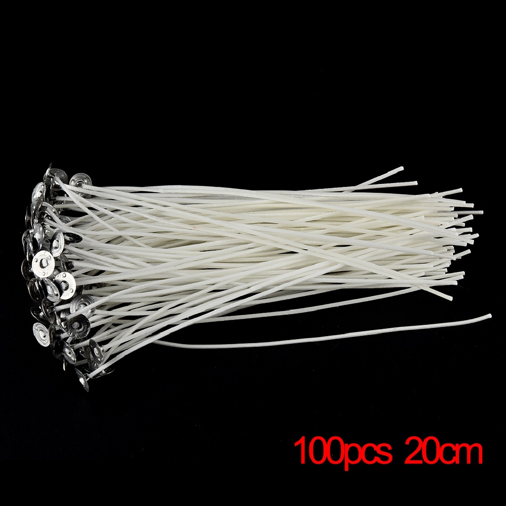 100 Pcs Sumbu Lilin Bahan Katun Ukuran 8 / 10 / 12 / 15 / 20cm