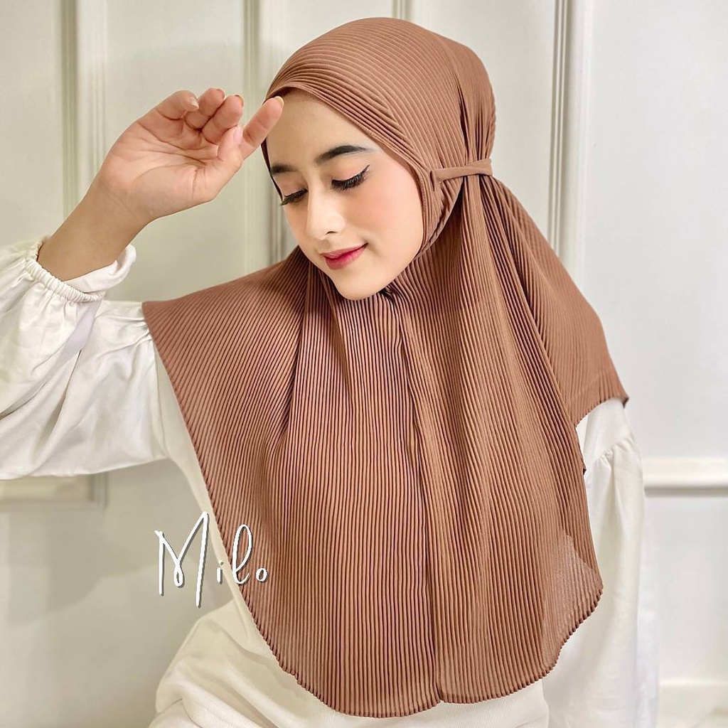 PROMO!! Jilbab / Hijab KHIMAR BERGO PLISKET Babydoll Instan Syari - Kerudung Tali maryam Babydoll