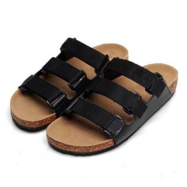 Ukuran 39 46 Sandal  Pria  Korea Fashion Ulzzang Sandalhitam 