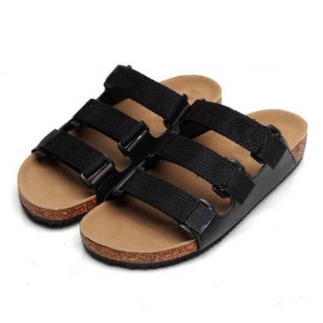  Ukuran  39 46  Sandal  Pria  Korea Fashion Ulzzang Sandalhitam 