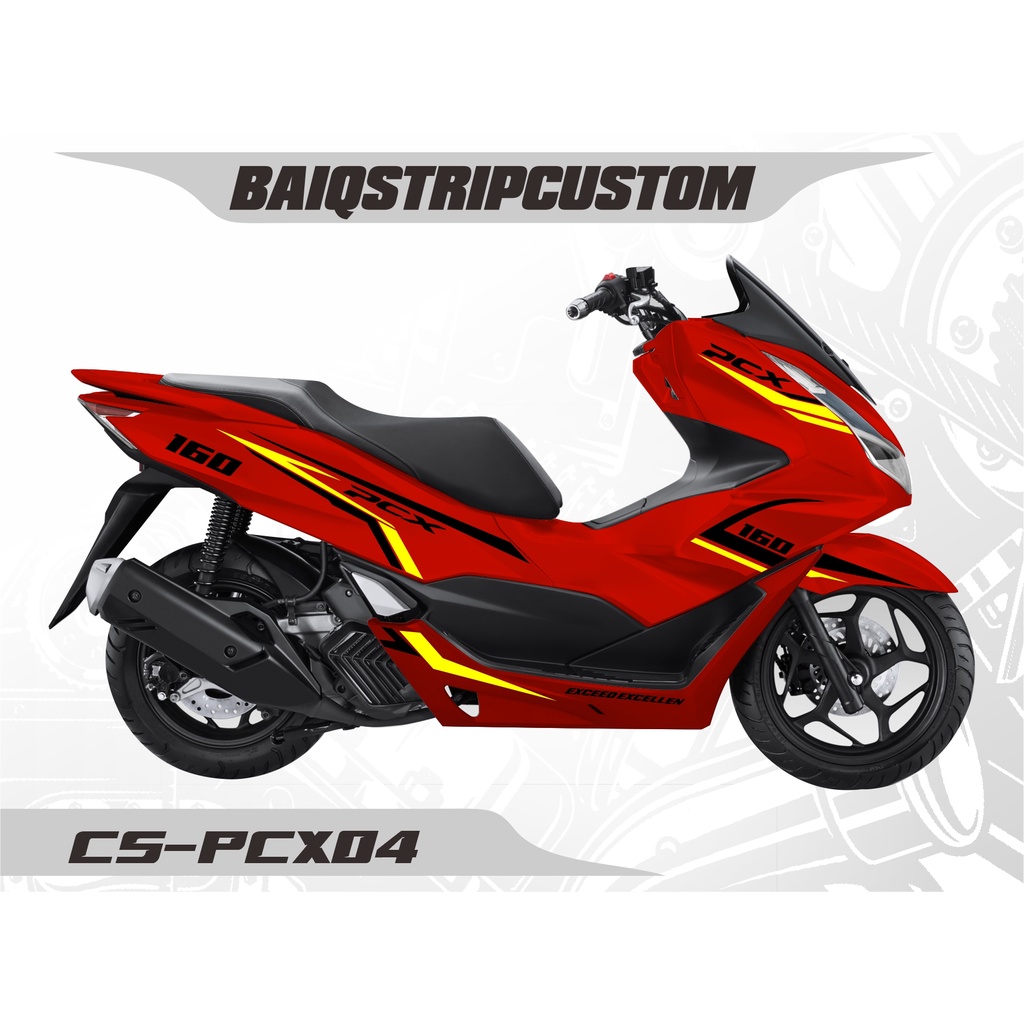 Striping cutting Honda PCX 160- Skotlet Sticker MOTOR MERAH Variasi Cutting Sticker PCX04