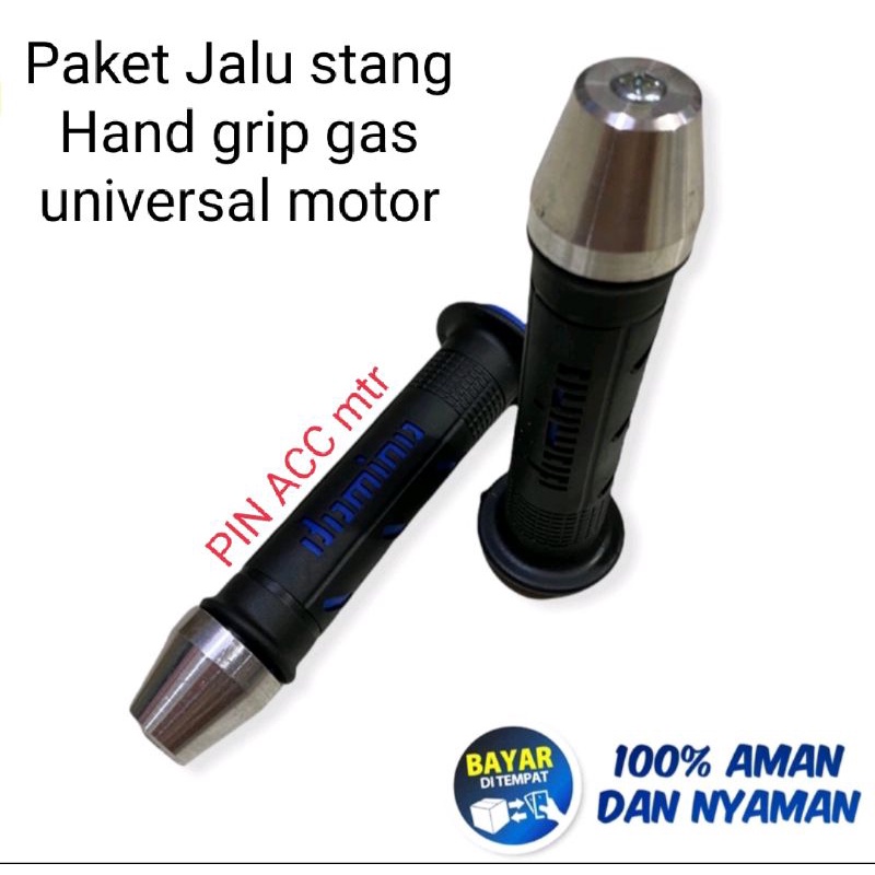 Paket promo Jalu stang crome+Hand grip gas Domino universal motor NMAX AEROX PCX ADV VARIO DLL