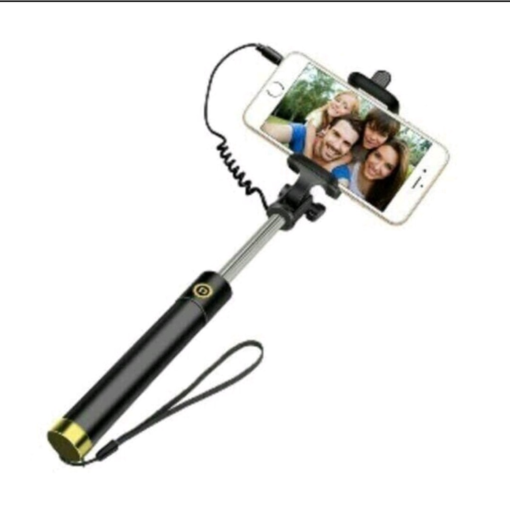 TONGSIS HP FULL BLACK / SELFIE STICK BLACK + PACKING BISA LIPAT BAWA KEMANA- KEMANA