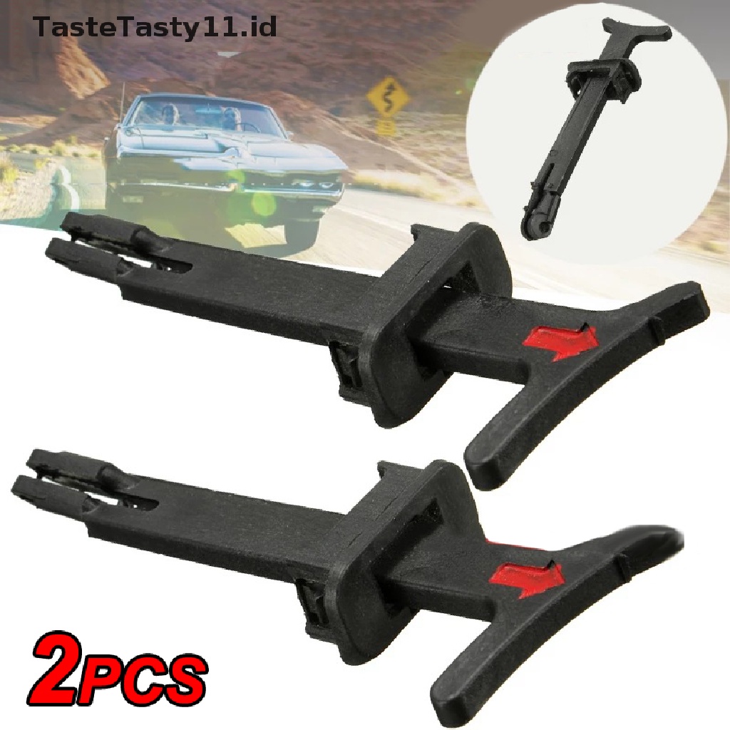 2pcs / Set Klip Kunci Latch Handle Tarik Warna Hitam Untuk Kap Mesin Mobil