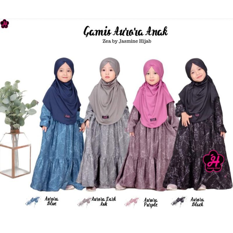 READY Fashion Muslim Set Gamis Anak Aurora Zea by Jasmine Hijab