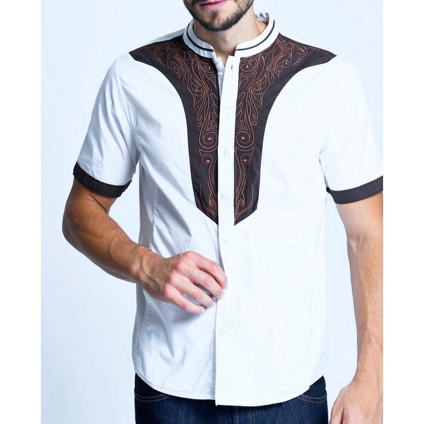 Kemeja Koko Lengan Pendek Slim Fit Putih By Cardinal