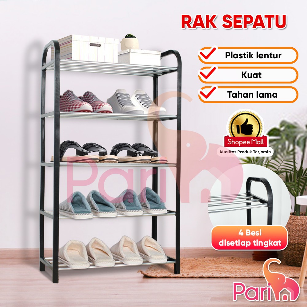  Rak  Sepatu 4 Susun dan 5 Susun Rak  Sandal  Serbaguna Bahan 