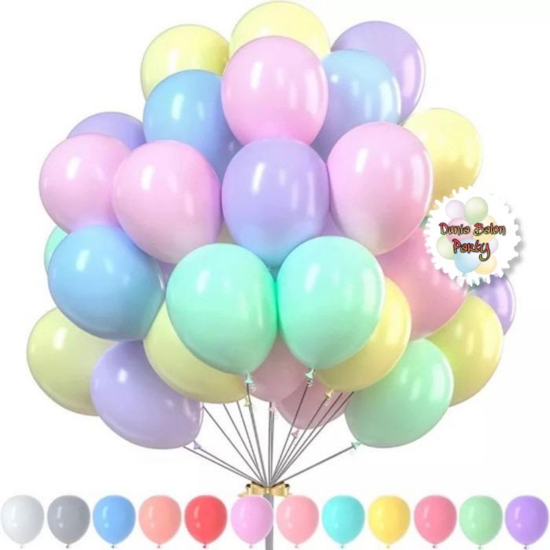 Balon Latex Macaron / Balon Warna Pastel 12inch Per Pack (100pcs)