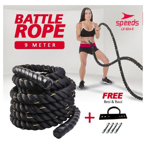 Battle Rope 9 Meter speeds | Tali Fitness