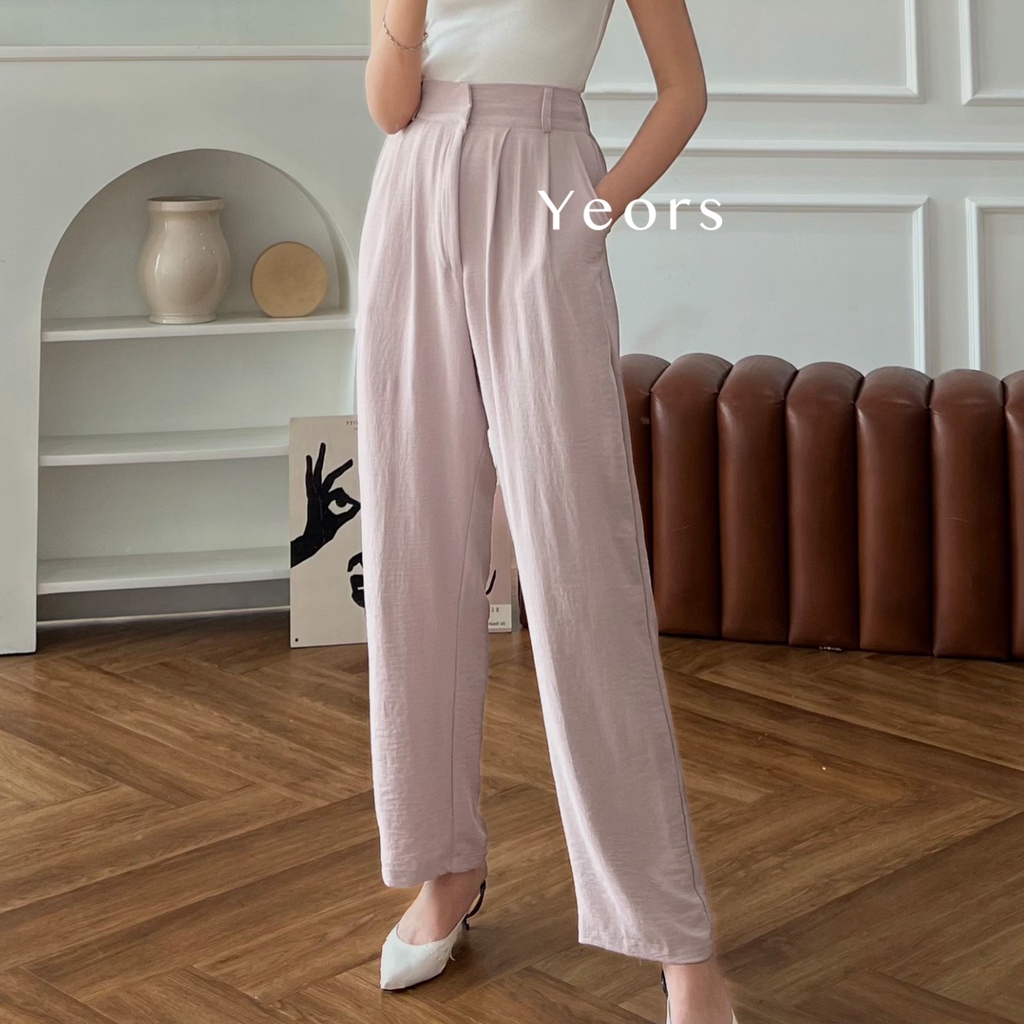 YEORS - Celana Kulot Crinkle - Wide Leg Highwaist Cullote Milly Pants - Office Work Pants - Celana Murah Basic Kantor Formal Kasual Wanita - Office Work Trouser - Loungewear Casual Pants - Petite Pants - Celana untuk Wanita Pendek