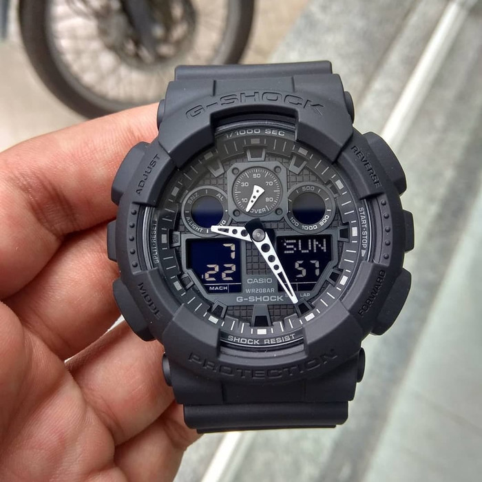 Jam Tangan Pria Casio G-Shock GA-100-1A1 Full Black Original BM