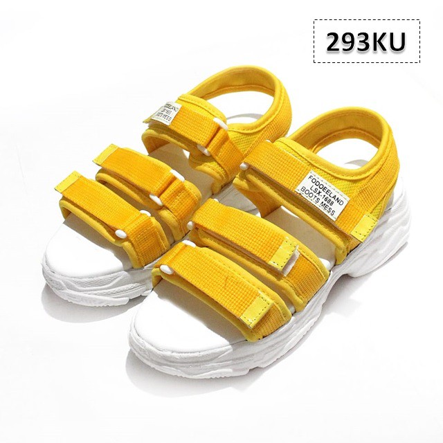 Sandal Tali Wanita Aime Korean Fashion Sol Tebal 4 Cm (KP92)-Kuning