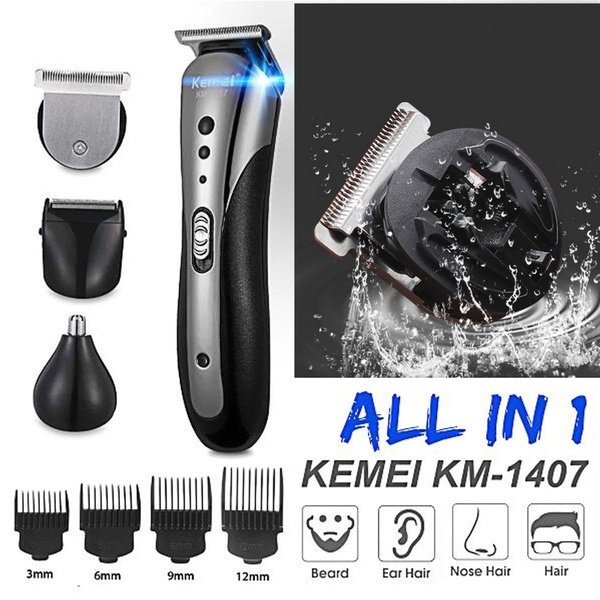 COD Kemei km-1407 Alat Cukur Elektrik Multifungsi/Bisa Dicharge/Mesin cukur rambut