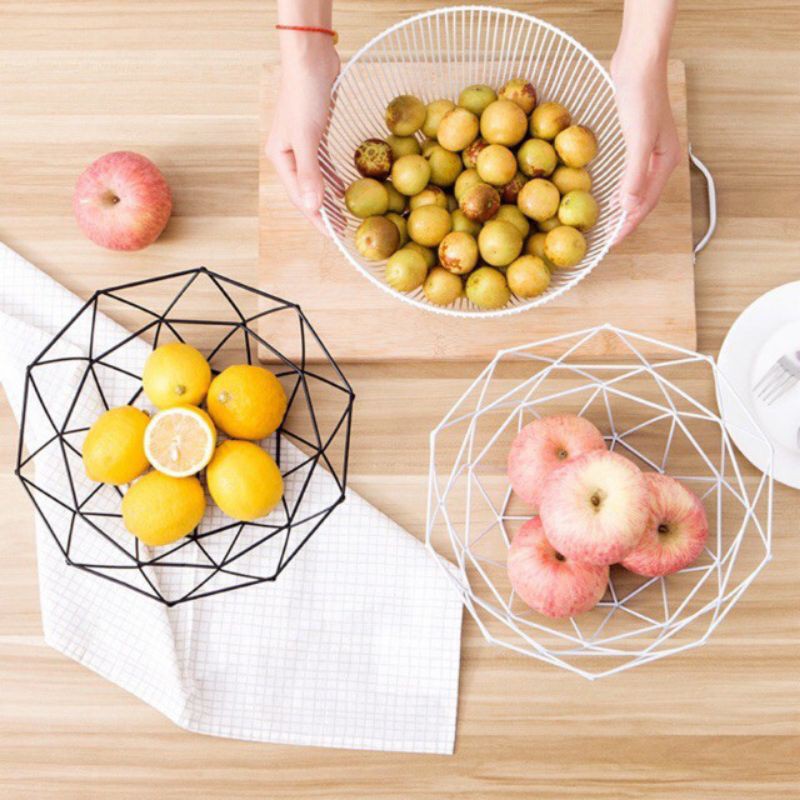 PANIER WIRE FRUIT KERANJANG BUAH BESI WADAH BUAH MANGKOK PIRING BASKOM TEMPAT BUAH PORTABLE