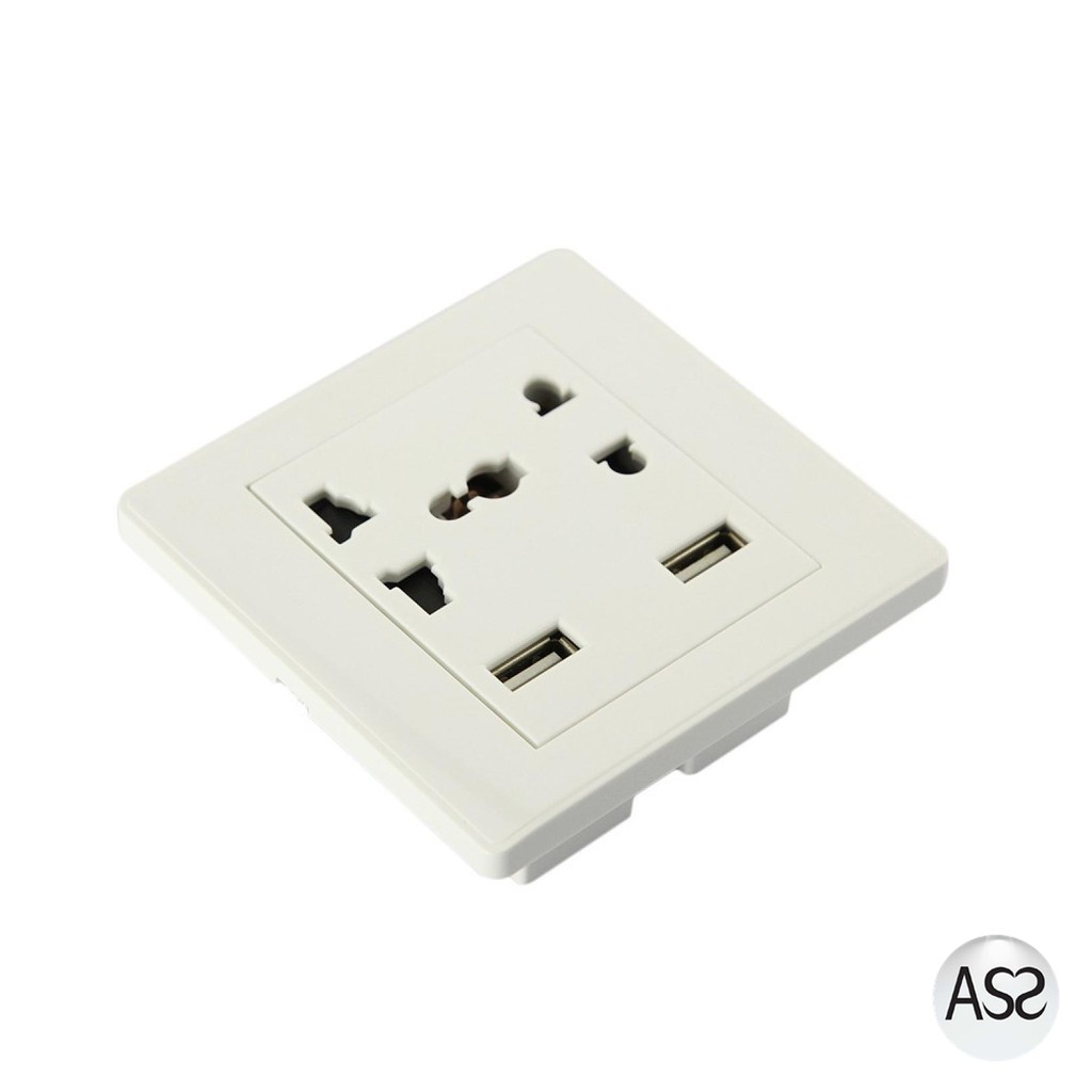 ASS Shop - Taffware Stop Kontak Universal UK EU US &amp; 2 USB Port - ATH1