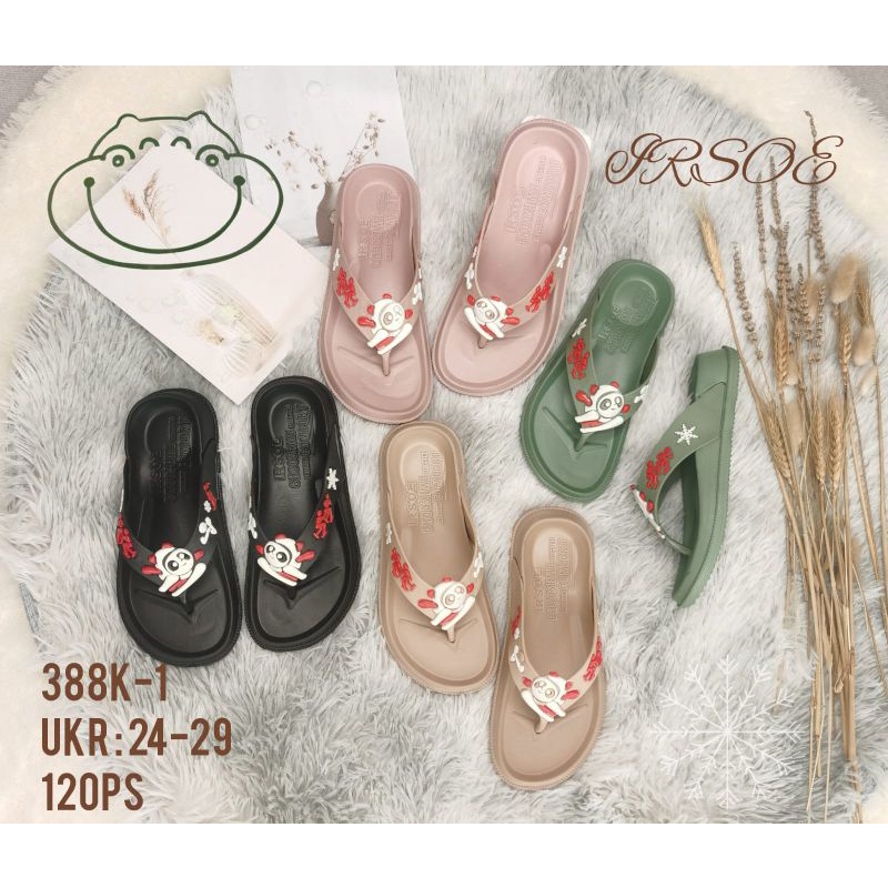 Sandal Jepit Anak Perempuan Tanggung IRSOE Motif Salju Bahan Karet