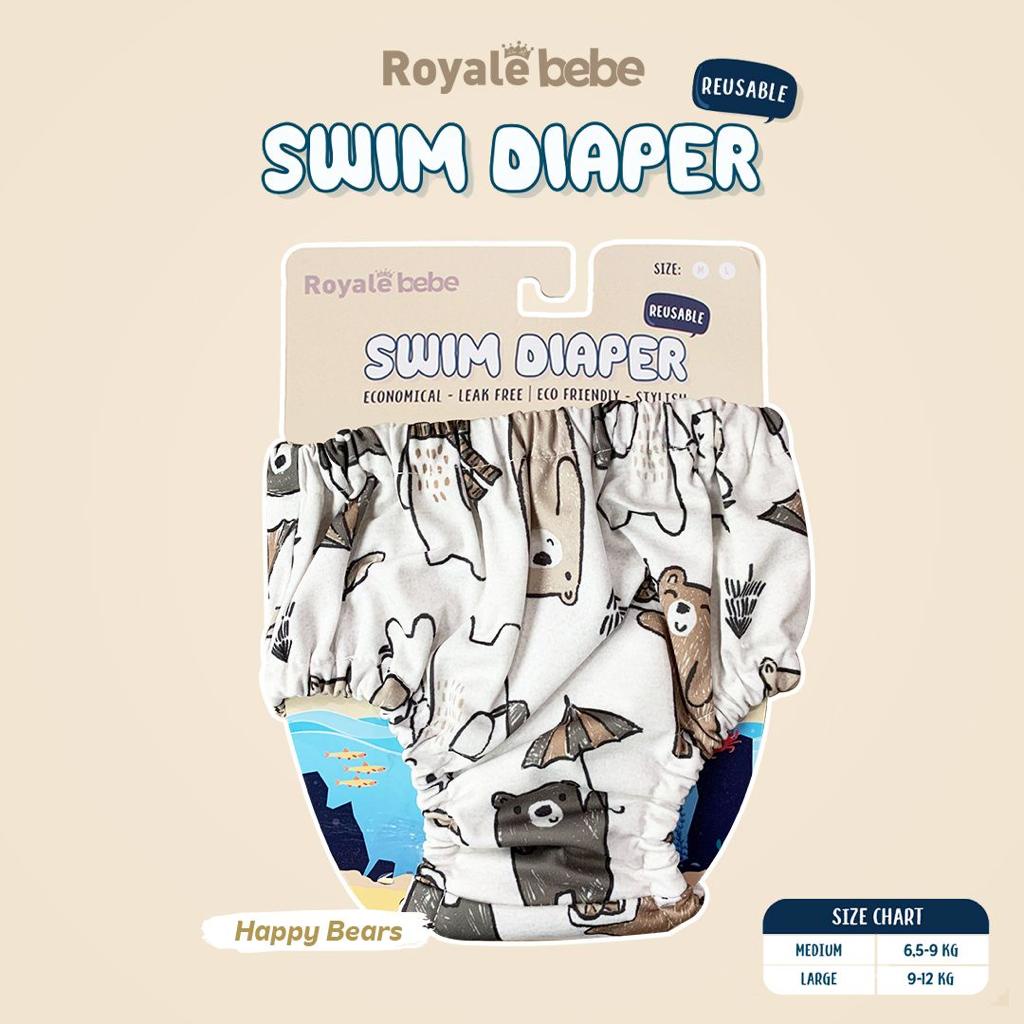 Royale Bebe SWIM DIAPER / Popok Renang Bayi Reusable / Dapat Dipakai Berkali Kali