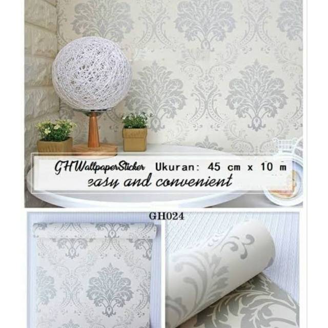  PROMO BATIK  SILVER  Wallpaper  Sticker Dinding 10m x 