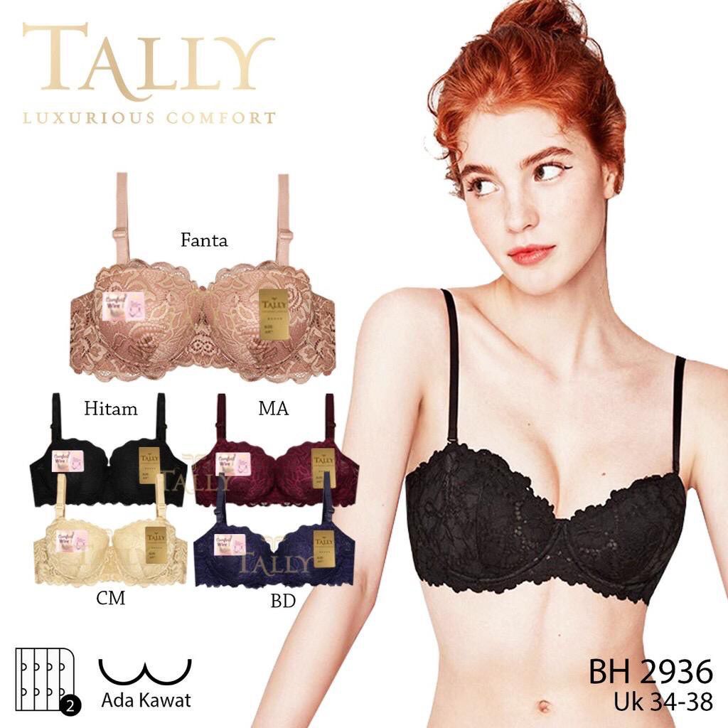 MURAH ! BH BRA TALLY 2936 Bra Brokat Busa Tipis Ada Kawat CUP B | BROKAT FULL | ADA RENDA SETENGAH CUP | BAHAN IMPORT SIZE 34 36 38 ARA98STORE