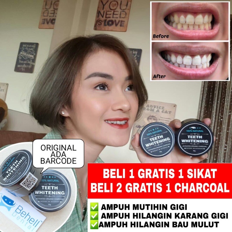 ORI PEMUTIH PENGHILANG KARANG GIGI CHARCOAL ACTIVATED TEETH WHITENING BLEACHING CARBON KARBON ARANG