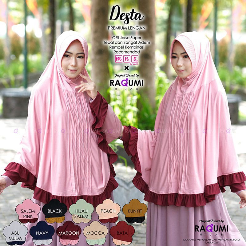 M1 HIJAB DESTA PREMIUM LENGAN ORI RAQUMI BY MNV HIJAB