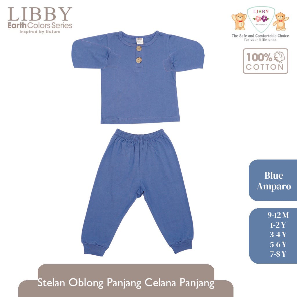 Libby Baby Setelan Oblong Fave Set Earth Series Baju Tangan Pendek Celana Panjang