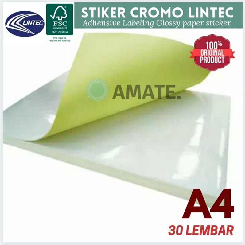 

Kertas Stiker Cromo Lintec A4 (isi 30 Lembar) - Sticker Adhensive Paper By Lintec Japan