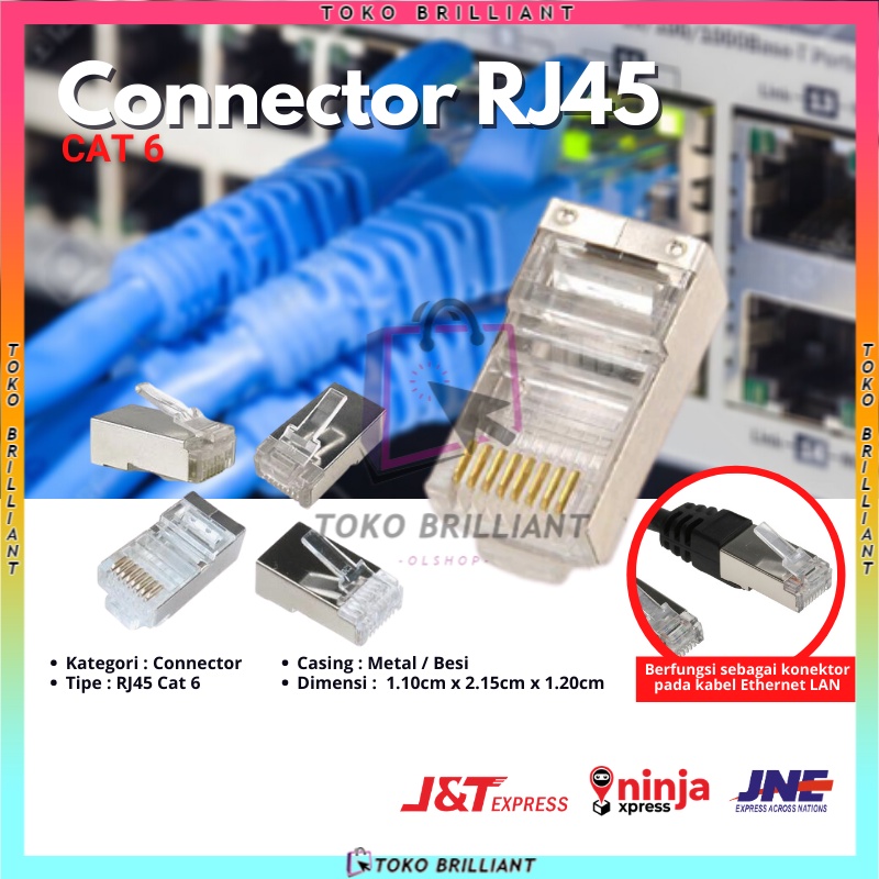Konektor RJ45 Cat6 Connector Original 50 pcs / 100 pcs [BISA COD]