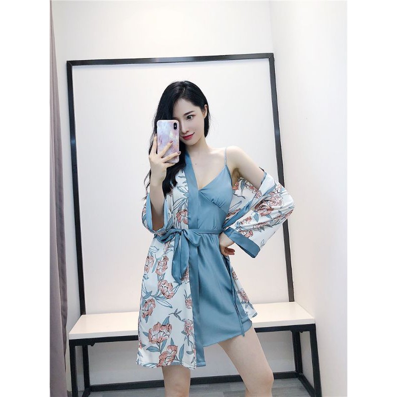 Vee-kimono silk 88721/seserahan/ baju tidur-3