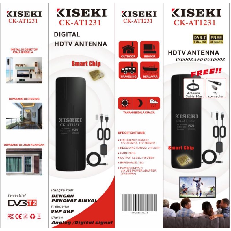 PAKET antena digital terbaru kisekai ori KC 1231free kabel mantap