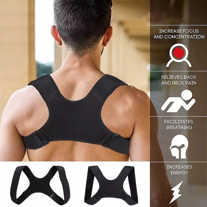 Posture Sport Penyangga Punggung Shoulder Back Belt Corrector Korset Hunchback Corrective Belt