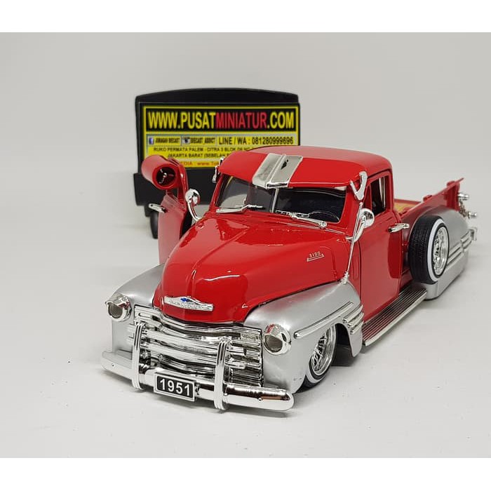 1951 CHEVY PICK UP (MERAH) - SKALA 24 - JADA (DIECAST-MINIATUR)