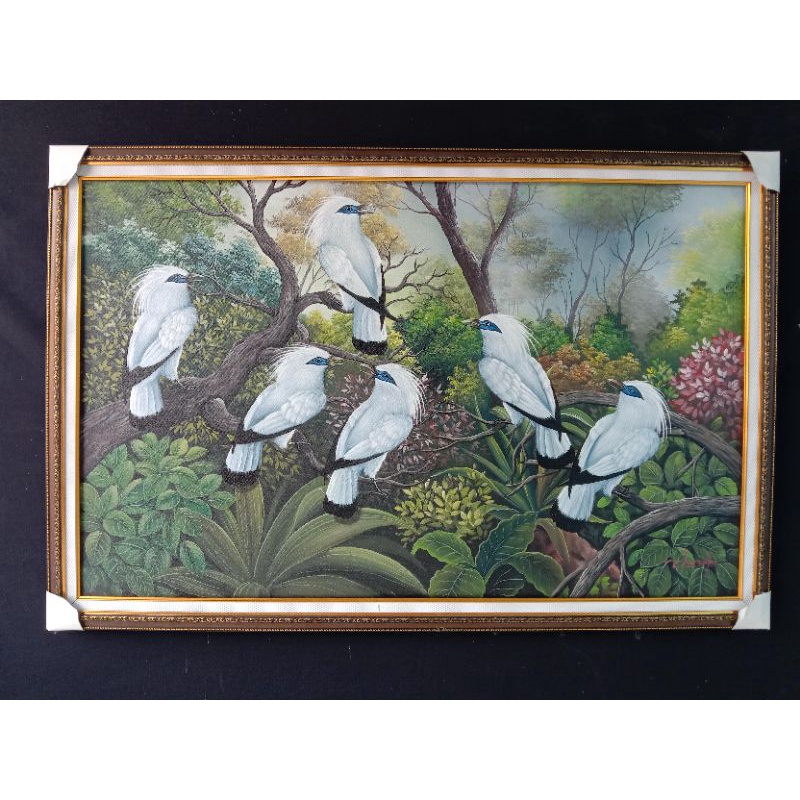 lukisan burung jalak bali k3