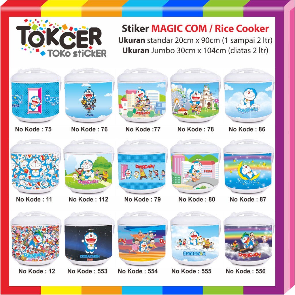 Stiker MAGIC COM / Rice Cooker Motif DORAEMON