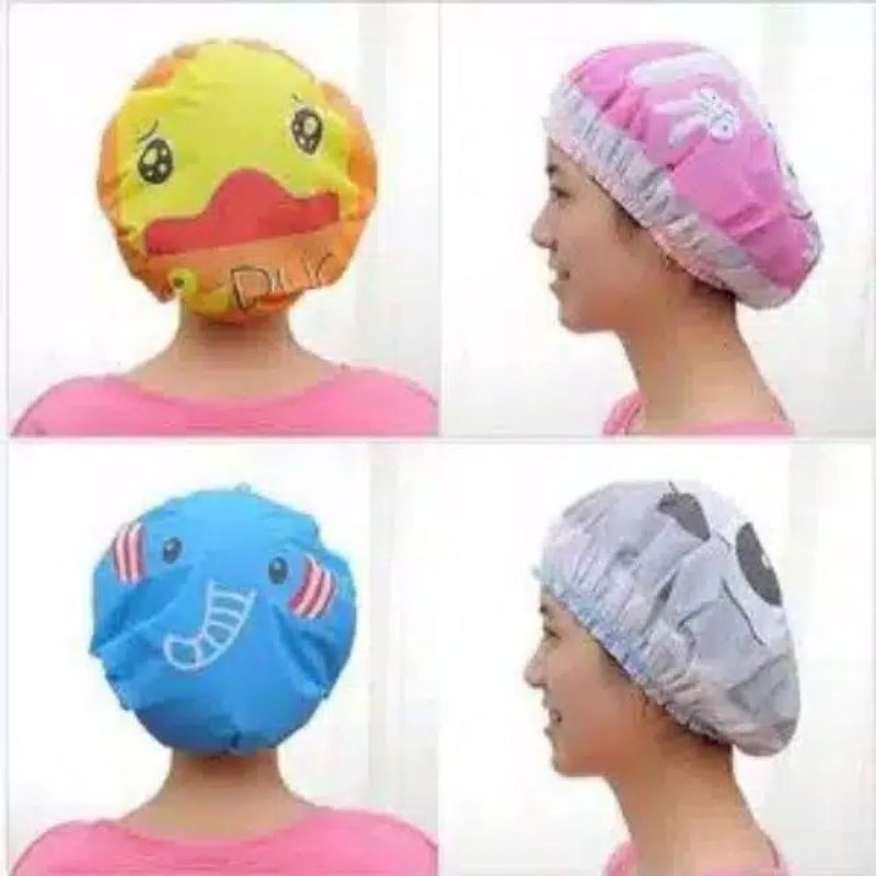 Shower Cap Lucu Penutup Rambut Karakter Untuk Mandi Penutup Kepala Keramas Kramas Plastik Kepala