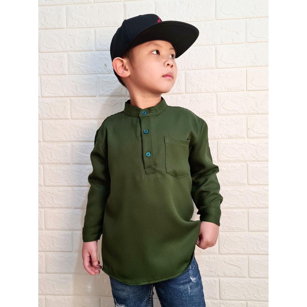 MOKOKOMO Baju Koko Anak Laki Laki Atasan Anak Fashion Muslim Koko Farhan