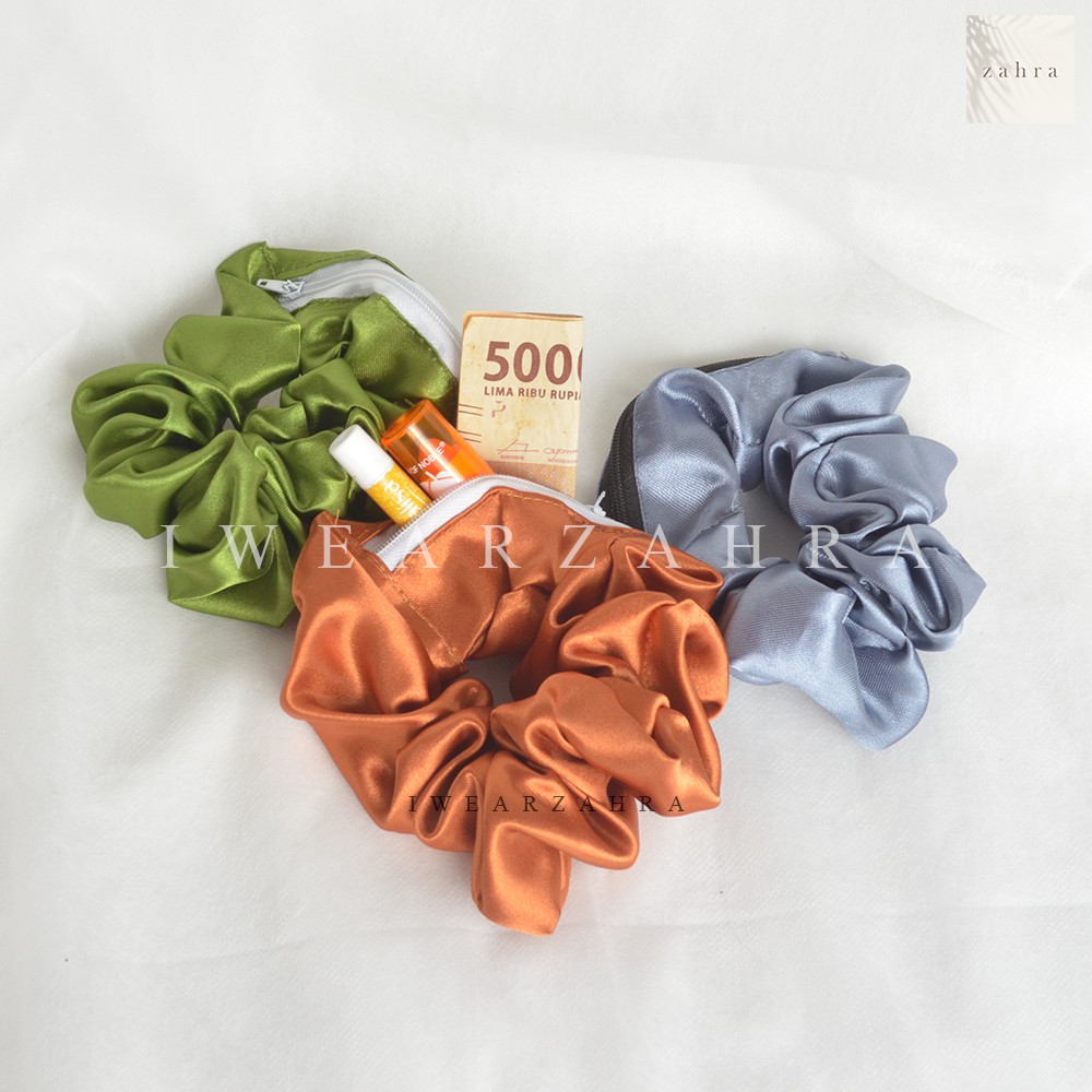 SCRUNCHIE RESLETING GLOSSY -  ikat rambut cepol cemol aksesoris hijab murah multifungsi iketan kunci