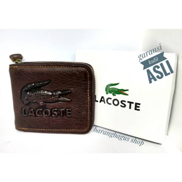 Dompet Import kulit asli pria Branded Lacoste (model seleting putar)