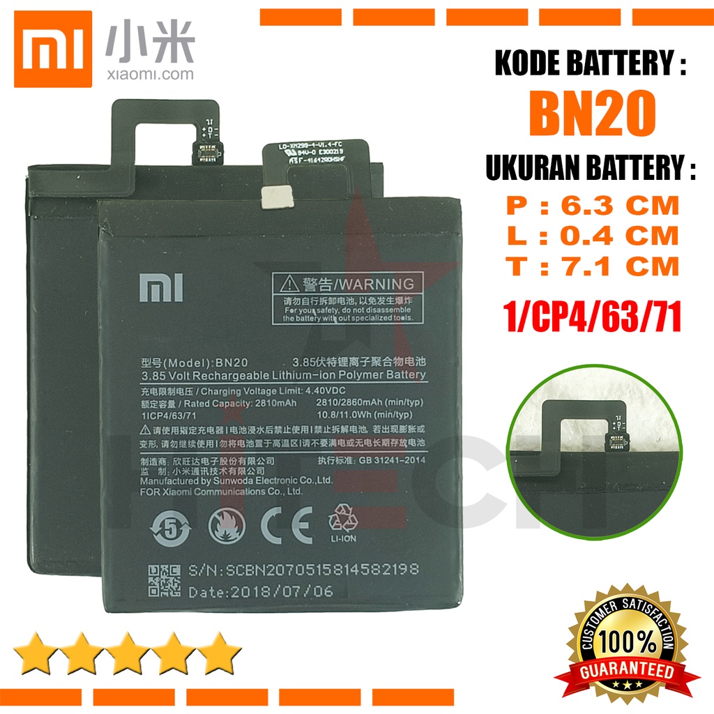 Baterai Battery Original Xiaomi BN20 for Xiaomi Mi 5C