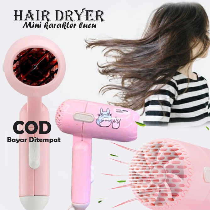 ALAT HAIR DRYER PENGERING RAMBUT LIPAT MOTIF KARAKTER UNIK LUCU PERAWATAN RAMBUT SEPERTI SALON VA82