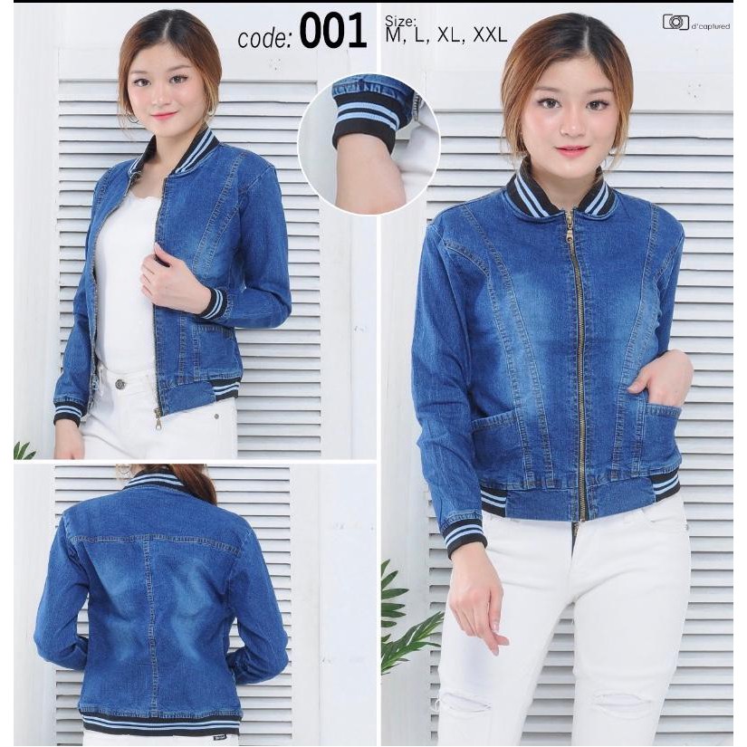 Jaket Jeans Bomber Wanita / Jaket Korea